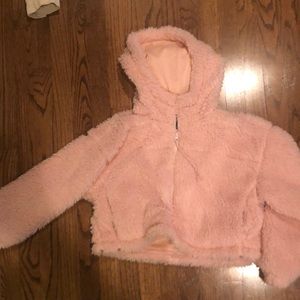 Cropped Fluffy zip up with pockets. BDG urban outfitters.